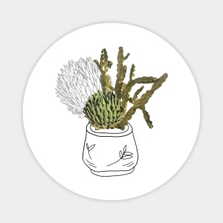Photo collage boho modern illustration for cacti lovers Magnet